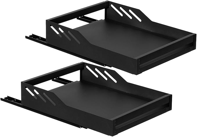 Basicwise Expandable Deep Drawer Organizer Adjustable Pull-Out Cabinet Storage Tray for Kitchen Organization Ideal for Cookware Dinnerware Food Containers Utensils Bakeware & Pantry Essentials, Medium