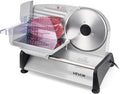 VEVOR Meat Slicer, 7.5 inch 200W Electric Deli Slicer Machine with SUS420 Blade, 0-0.6 inch Adjustable Thickness, ETL Certified Home Food-Slicer for Meat, Ham, Baguett, Steak