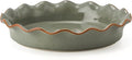 SIDUCAL Ceramic Pie Pan for Baking[10.5 inch],Reusable NonStick Ceramic Pie Plate with Ruffled Edge,Deep and Fluted Pie Dish for Apple Pie,Quiche,Pot Pies, Tart, etc（Green）