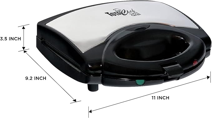 Koolatron Total Chef 4-in-1 Countertop Grill Plus Open Griddle, Sandwich Press, Waffle Maker, Healthy Family Cooking, Home, Dorm or RV, Black, silver, 20 Lbs., (TCG08G-CA)