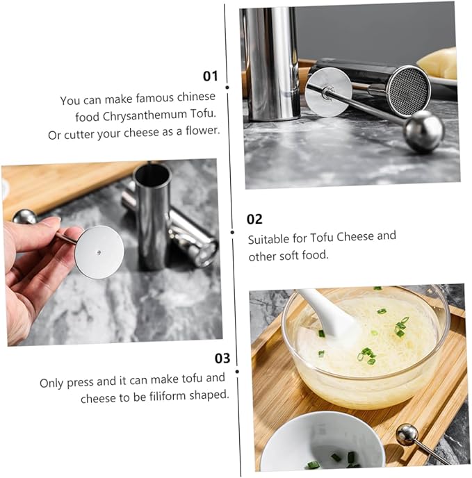 ABOOFAN 2 pcs Chrysanthemum Tofu Cutter Mold Stainless Steel Tofu Maker for Home Cooking for Cheese and for Restaurants and Pastry Making