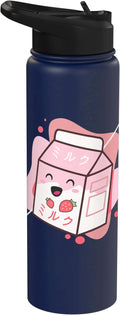 Kawaii Milk Cow Retro Japanese Strawberry Strawberry Milk Stainless Steel Insulated Water Bottle