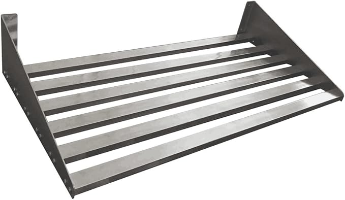 304 Stainless Steel Standard Wall Shelf, Cookware Storage Organizer, Kitchen Wall Pot Pan Rack,With 6 Hooks, Capacity 200 lb (23.5" x 14") suitable for Electric Oven, Microwave oven
