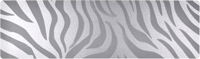 2 in 1 Table Runner Trivet for Hot Pots and Pans Heat Resistant Non Slip Waterproof 39 x 12 Inch Decorative Table Protector for Kitchen Countertop Light Silvery Zebra Print