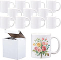 12 PACK 11 oz sublimation mugs with boxes White round handle tazas para 11oz ounce coffee cups for sublimation mug blanks bulk products