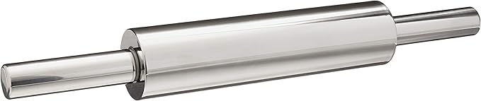 Fox Run Stainless Steel Rolling Pin With Handles, 18" x 2.6" x 2.8"