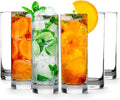 LEMONSODA Premium Highball Glass Set | Tom Collins Glasses 12oz Set of 6 | Lead-Free Glass with Heavy Base | Dishwasher Safe Cocktail Glasses for Mojito Whiskey Iced Tea | Modern Durable Bar Glassware