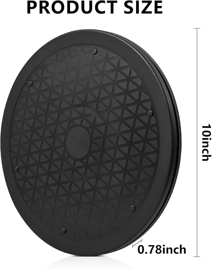 4 Pack 10 Inch Lazy Susan for Table Top, Black Lazy Susan Turntable Organizer for Kitchen,Cabinet Spices,Pantry