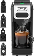 KOTLIE 4-in-1 Espresso Capsule Coffee Machine, Single Serve Coffee Maker for K*cup/Nes/DG/Ground Coffee, 19Bar, 1L,ST-550(silver)