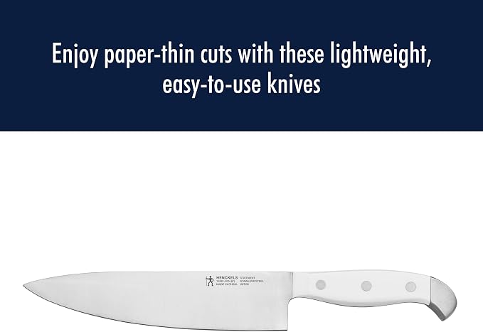 HENCKELS Statement Razor-Sharp 15-Piece White Handle Knife Set with Block, German Engineered Knife Informed by over 100 Years of Mastery