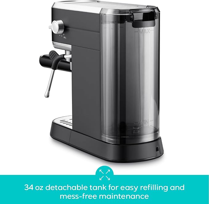CASABREWS CM5418 Espresso Machine 20 Bar, Stainless Steel Espresso Maker with Milk Frother, Compact Cappuccino Machine for Home, Small Espresso Coffee Machine for Latte, Black