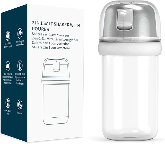 KITCHENDAO Precision Pour Glass Oil Dispenser and 2 in 1 Glass Salt Shaker