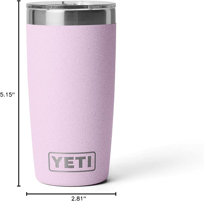 YETI Rambler 10 oz (295 ml) Tumbler with Removable Magslider Lid, Stainless Steel Vacuum Insulated Coffee Cup, Cherry Blossom