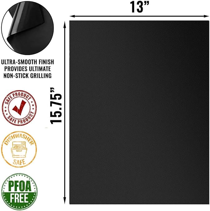 Large Teflon Mats, Reusable Non-Stick Oven Liners For Toaster Ovens, Dishwasher Safe, Oven Mat For Bottom Of Oven (13" x 16" / 2pcs) (13" x 16" 6pcs Black)