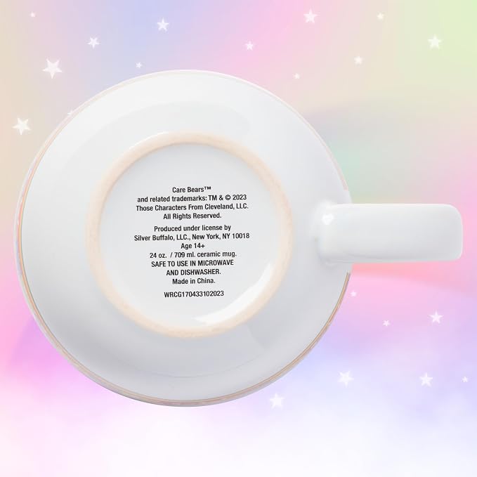 Silver Buffalo Care Bears Ceramic Soup Mug, All Over Print, 24oz | Tenderheart Bear, Cheer Bear, Funshine Bear and friends, oversized handle, generous capacity, colorful design