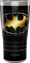 Tervis Traveler DC Comics - Batman - Gotham Gold Triple Insulated Tumbler Travel Cup Keeps Drinks Cold & Hot, 20oz, Stainless Steel