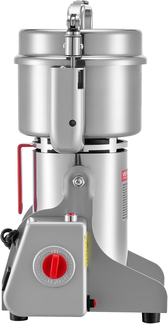 VEVOR 500g Electric Grain Mill Grinder, High Speed 2000W Commercial Spice Grinders, Stainless Steel Pulverizer Powder Machine, for Dry Grains Spices Cereals Coffee Corn Pepper, Swing Type