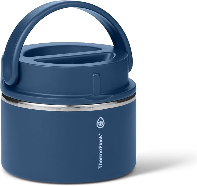 ThermoFlask Insulated Food Jar with Leakproof Lid (12 oz, Navy) - Stainless Steel Food Containers for Hot & Cold Meals, Lunch, Soup & Snacks