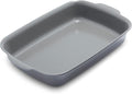GreenPan Premiere Ovenware Healthy Ceramic Nonstick 13" x 9" Rectangular Baking Pan, Cast Aluminum Bakeware, Warp-Free, Oven and Broiler safe to 600F,Dishwasher Safe, PFAS-Free, Gray