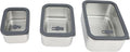 3PCS Food Storage Container Set 304 Stainless Steel Food Prep Container Lunch Box with Airtight Glass Lid for Kitchen