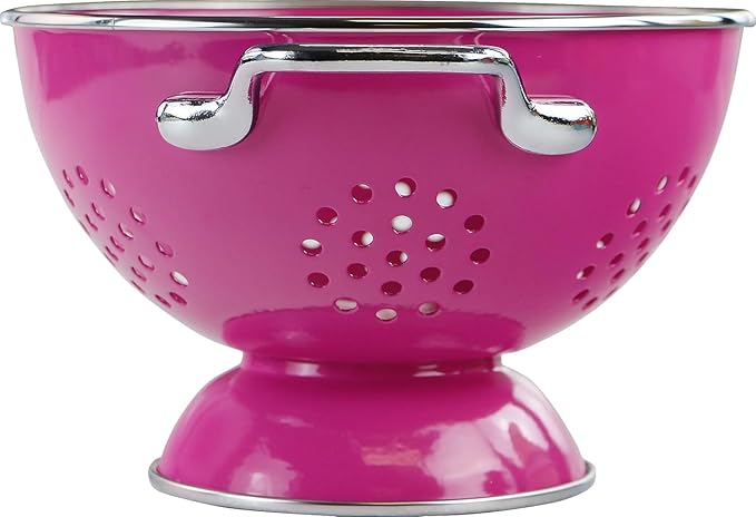 Calypso Basics by Reston Lloyd Powder Coated Enameled Colander, 1 Quart, Magenta