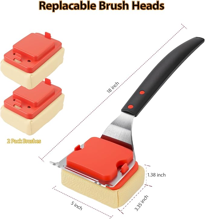 Grill Brush Bristle Free,BBQ Grill Brushes and Scraper for Outdoor Grill Steam Cleaner for Cast Iron/Stainless Steel Grates Safe Barbecue Cleaner Brush with Replaceable Cleaning Head