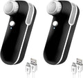 Mini Seale Portable 2-In-1 USB Rechargeable Mini Plastic Bag Heat Sealer In Black And White(2 Pack Black)