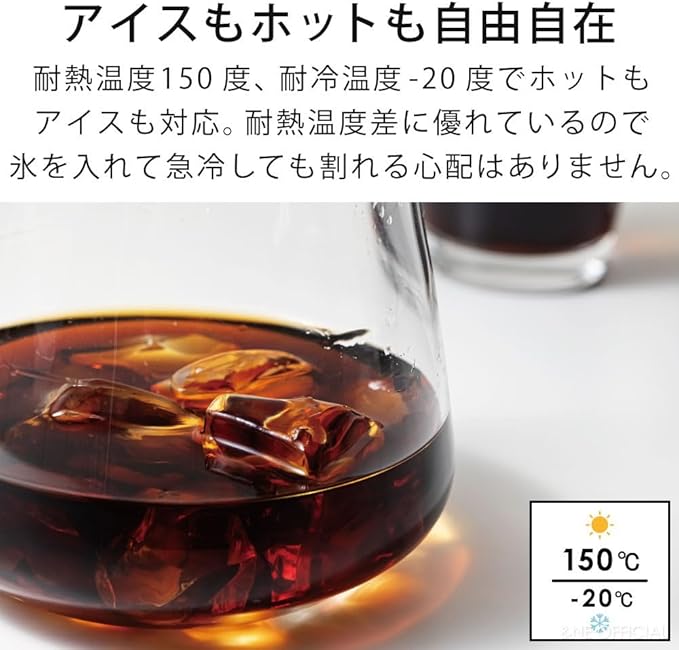 &NE NNS-372 Glass Dripper & Server, Gray, Width 6.7 x Depth 5.3 x Height 5.7 inches (17 x 13.5 x 14.5 cm), Actual Capacity 8.5 fl oz (250 ml), Coffee Set, Heat Resistant Glass, Paper Filter, Microwave