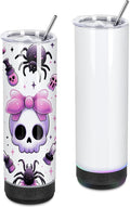 2 Pack 20Oz Music Speaker Tumbler, Skinny Straight Sublimation Tumblers, Stainless Steel Double Wall Insulated Speaker Cup With Detachable LED Light（Black）