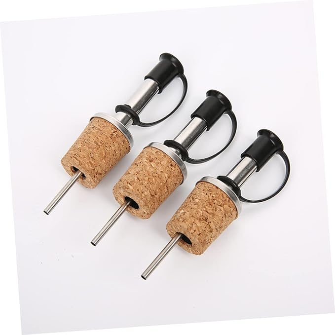 Ciieeo Stainless Steel Wine Pourer Cork Stopper – 8-Piece Set Liquor Bottle Pourer for Home Bars Easy Pour Spout for Wine and Oil Dispensing