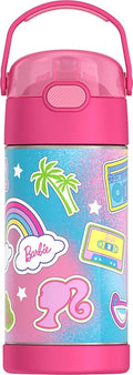 THERMOS FUNTAINER Water Bottle with Straw - 12 Ounce - Kids Stainless Steel Vacuum Insulated Water Bottle with Lid, Barbie