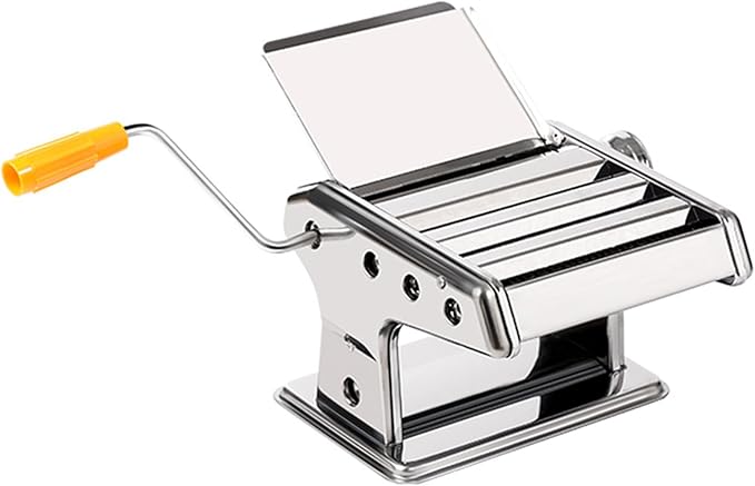 Pasta Maker Machine, 9 Adjustable Thickness Settings, 3 Adjustable Widths, 2-in-1 Noodles Maker with Rollers and Cutter, Perfect for Spaghetti, Fettuccini, Lasagna or Dumpling Skin,Silver