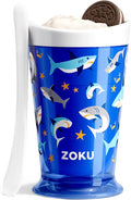 ZOKU Original Slush and Shake Maker, Slushy Cup for Quick Frozen Homemade Single-Serving Slushies, Fruit Smoothies, and Milkshakes in Minutes, BPA-free, Shark
