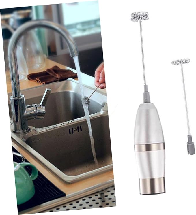Cabilock Handheld Milk Frother Wand Electric Coffee Mixer Battery-operated Milk Frother Easy to Clean for Daily Use