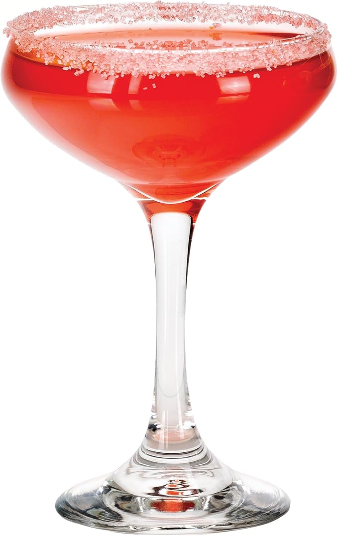 Libbey 3055 Perception Cocktail Coupe Glasses Set of 12, Elegant, Curvaceous Coupe Martini Glasses, 8.5 Oz Stemmed Champagne Coupe for Beverages