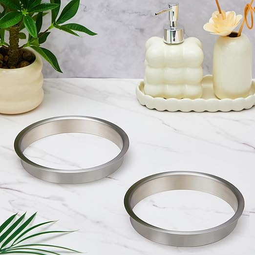 Honeydak 2 Pieces 6" (Nominal) Diameter x 1" Height 304 Polished Stainless Steel 6" x 1" Trash Grommets for Countertop Inserted Trash Kitchen Cabinet Counter Bin, Ease to Install
