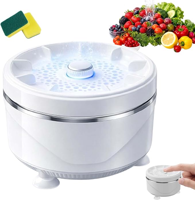 2026 Upgraded Fruit And Vegetable Washing Machine,Titanium Electrolysis Produce Cleaner,Ipx7 Waterproof Cordless Device For Berries & Meat For Fruits, Vegetable & More (1PCS)