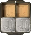 Monogrammed Ice Cubes Mold with Lid, 2 inch Whiskey Ice Cube Tray, Personalized Initials Silicone Cocktail Ice Cube Mold, Wedding Monogram, Thank You Gift, Gifts for Dad (Letter J)
