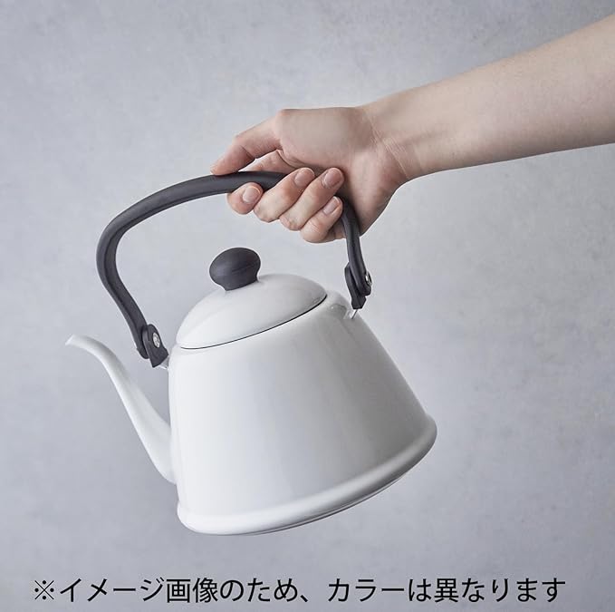 Noda Horo Drip Kettle II Enamel, 0.6 gal (2 L), Induction Compatible, Black, Made in Japan DK-200BK