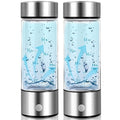Hydrogen Water Bottle, Rechargeable Portable Hydrogen Water Machine Generator, Hydrogen Water Ionizer Machine Hydrogen Rich Water Glass Cup for Home Office Travel, 420ml (2PCS)