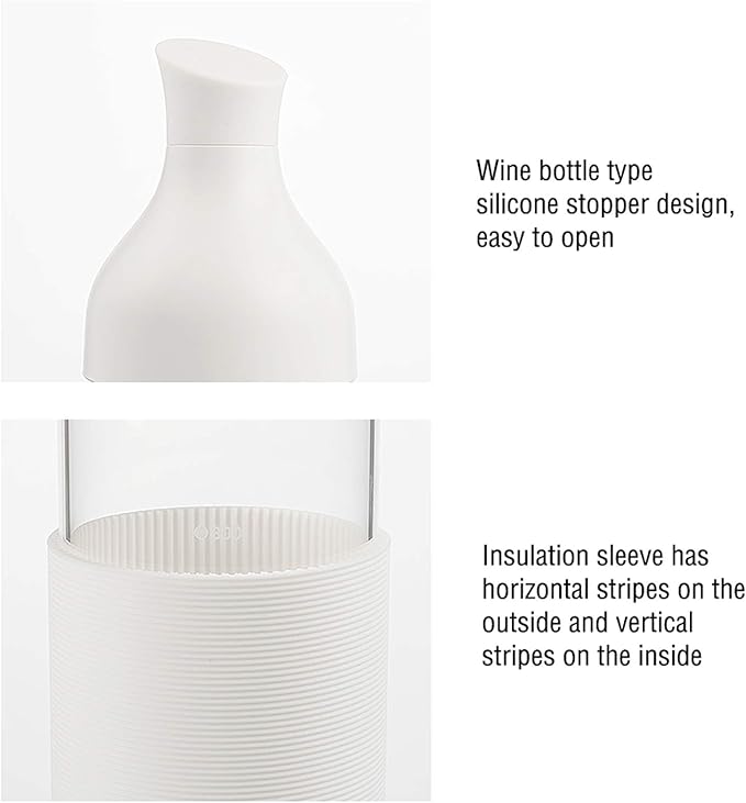 Water Pitcher Creative Glass Cafare Borosilicate Glass Pitcher with Silicone Insulation Sleeve with Detachable Filter for Hot and Cold Drinks Ice Tea Pitchers (Color : White)