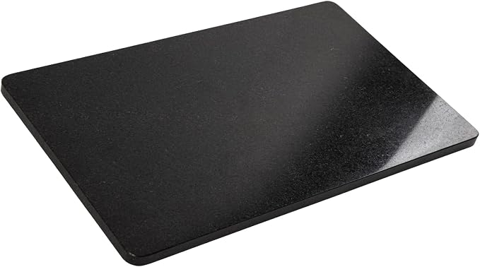 Lovdeco Black Marble Cutting Board, 20x12 Inch Stone Pastry Board For Kitchen, Black Marble Slab With Non-Slip Feets, 1 Piece