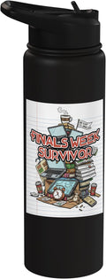 Cafeteria Critic - Student Lunch School Humor Food Chaos Stainless Steel Insulated Water Bottle