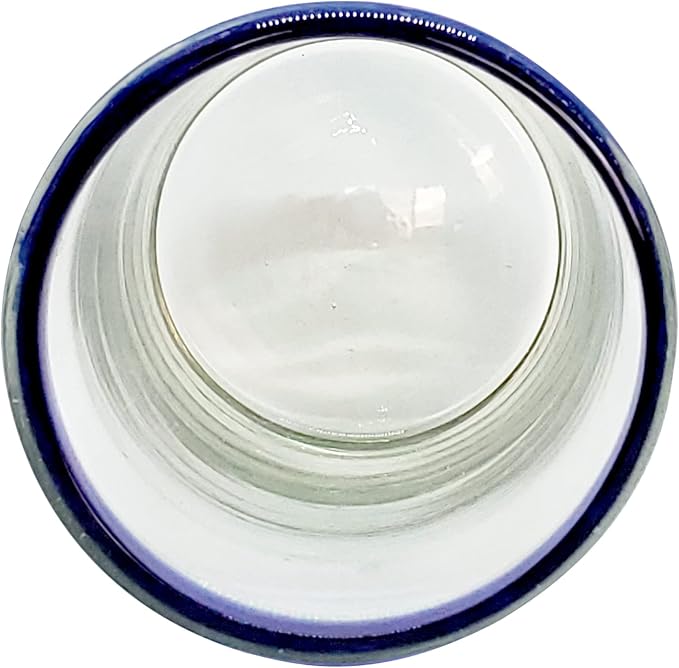 Cobalt Blue Rim 14 oz Drinking Glasses (set of 6), Recycled Glass, Lead-free, Toxin-Free (Drinking)