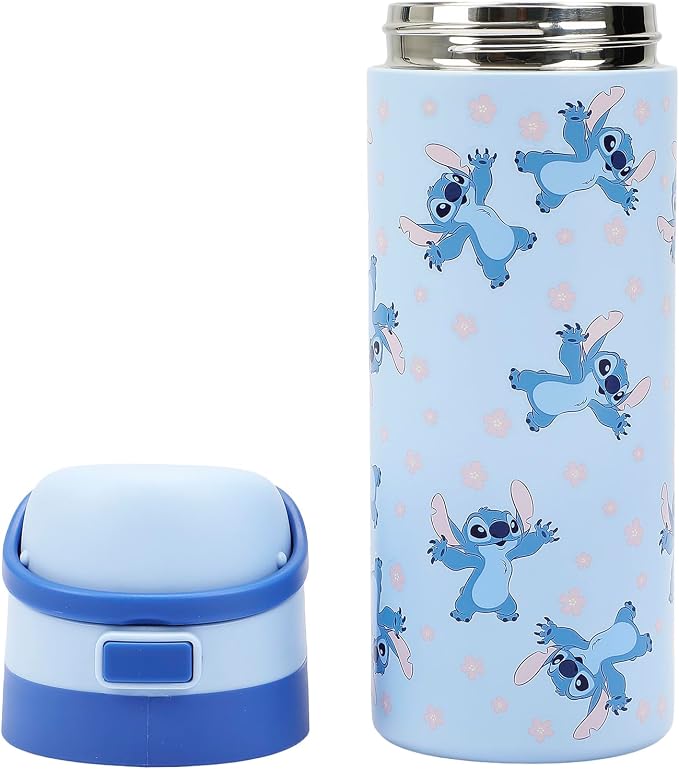 Lilo & Stitch All-Over Stitch Print Blue 24 Oz Stainless Steel Water Bottle