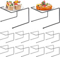 Mimorou 10 Pcs Black Metal Pizza Stand Pizza Rack Serving Tray Holder Tabletop Food Platter Tray Display Rack for Buffet Restaurant Home 9" L x 8" W x 6.5" H
