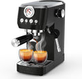 MAttinata Espresso Machine 20 Bar, Compact Espresso Maker with Milk Frother | Coffee Maker, Professional Pump, Steam for Cappuccino Latte, Barista Pressure Gauge, Small for Home, Stainless Steel, Black