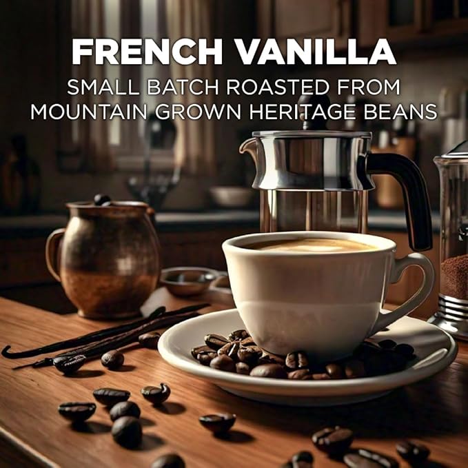 Maud's French Vanilla Coffee Pods, 100 ct, Medium Roast Coffee in Single Serve Pods – 100% Arabica Coffee, Compatible with Keurig K Cups Maker