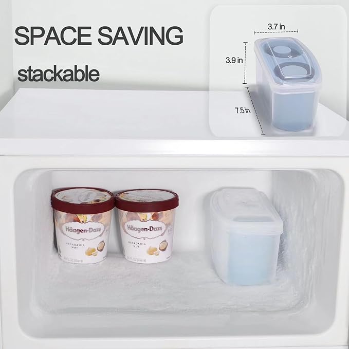 Ice Mold for Stanley Cup, Silicone Ice Cube Tray for Stanley Cup 30oz-40oz, Tumbler Ice Mold with Lid and Bin, Easy Release Cylinder Ice Cube Molds, 1 Pack, Chambray