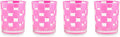 MACKENZIE-CHILDS Set of 4 Acrylic Tumblers, Open Tumbler Cups, Acrylic Cups, 14 Ounces, Pink Check